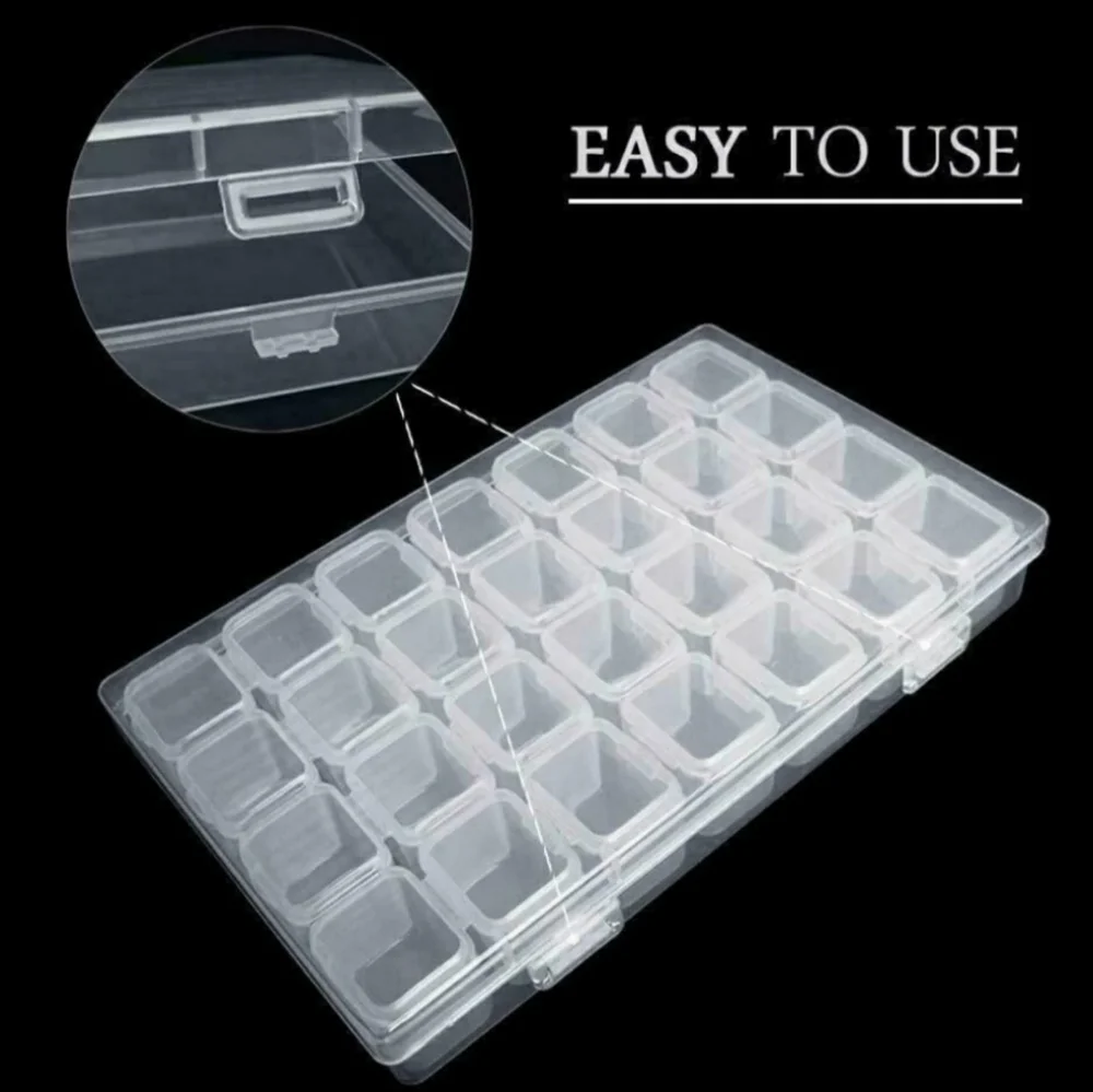 NEW 28 Grid Plastic Adjustable Jewelry Storage Travel Organizer